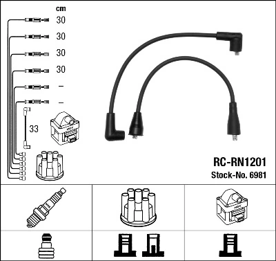 6981 NGK Cables de alta tensión, juego