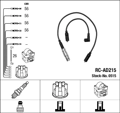 0515 NGK Cables de alta tensión, juego