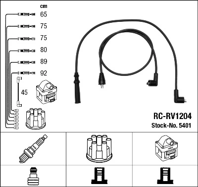 5401 NGK Cables de alta tensión, juego