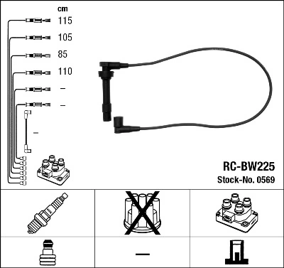 0569 NGK Cables de alta tensión, juego