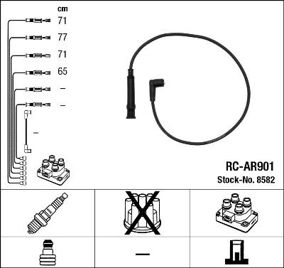 8582 NGK Cables de alta tensión, juego