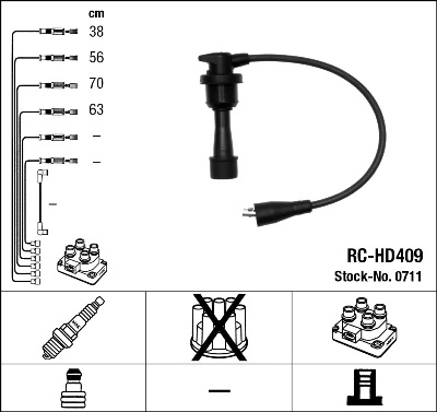 0711 NGK Cables de alta tensión, juego