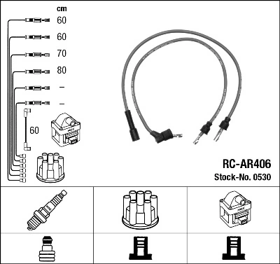 0530 NGK Cables de alta tensión, juego