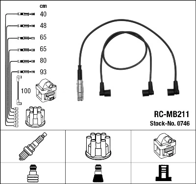 Comprar Juego de cables de alta tensión Mercedes C  W201 a bajo precio