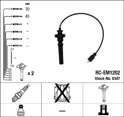 Cables de alta tensión, juego Mitsubishi Lancer IX (2003-2008)
