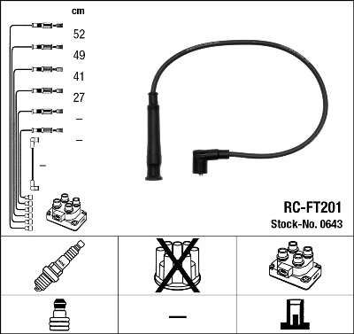 0643 NGK Cables de alta tensión, juego