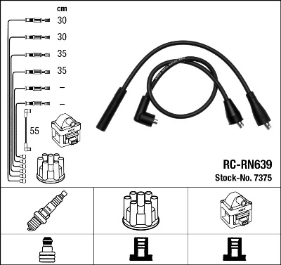7375 NGK Cables de alta tensión, juego