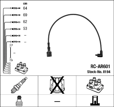 46400418 Fiat/Alfa/Lancia Cables de alta tensión, juego