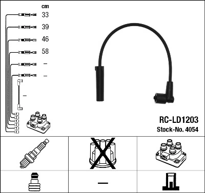 4054 NGK Cables de alta tensión, juego