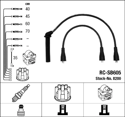 8200 NGK Cables de alta tensión, juego