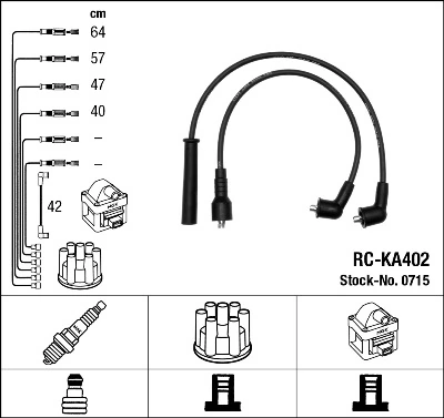 0715 NGK Cables de alta tensión, juego
