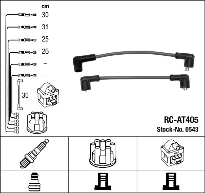 0543 NGK Cables de alta tensión, juego