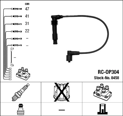 8458 NGK Cables de alta tensión, juego