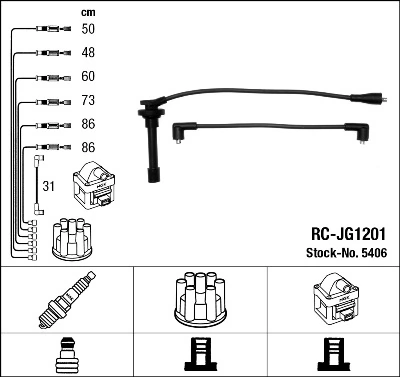 5406 NGK Cables de alta tensión, juego