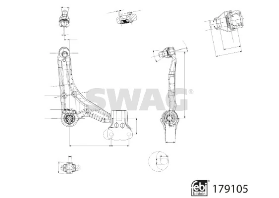 33104801 Swag Brazo inferior derecho de la suspensión delantera