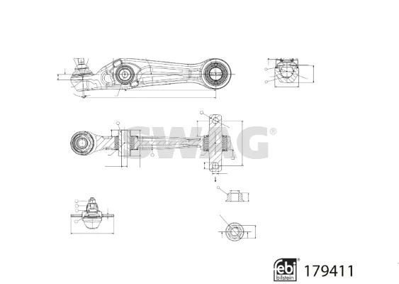 Brazo inferior izquierdo/derecho de suspensión delantera Swag 33104913 precio, desde 122,45 EUR