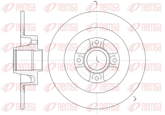 Disco de freno trasero REMSA 6104700