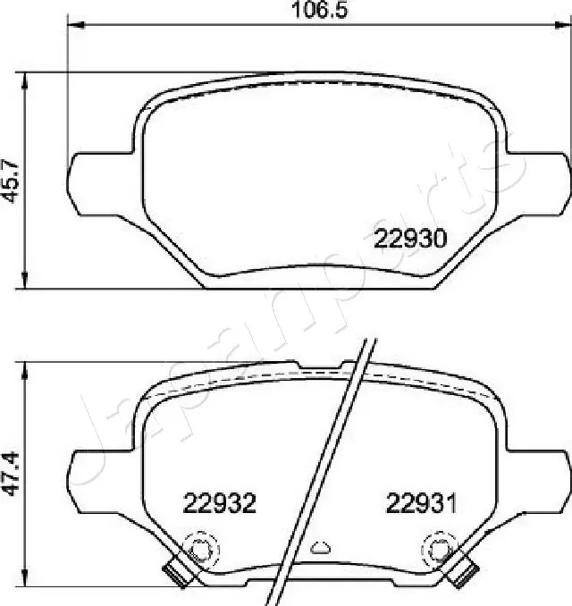 PP0405AF Japan Parts Pastillas freno traseras