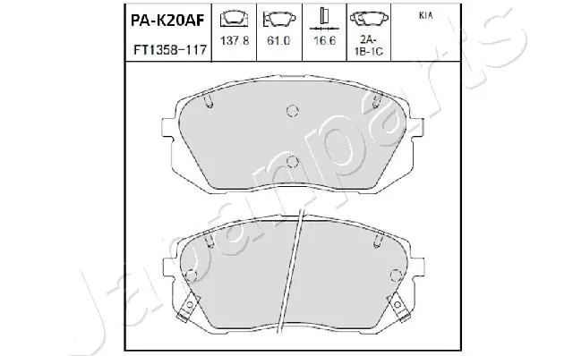 PAK20AF Japan Parts Pastillas delanteras