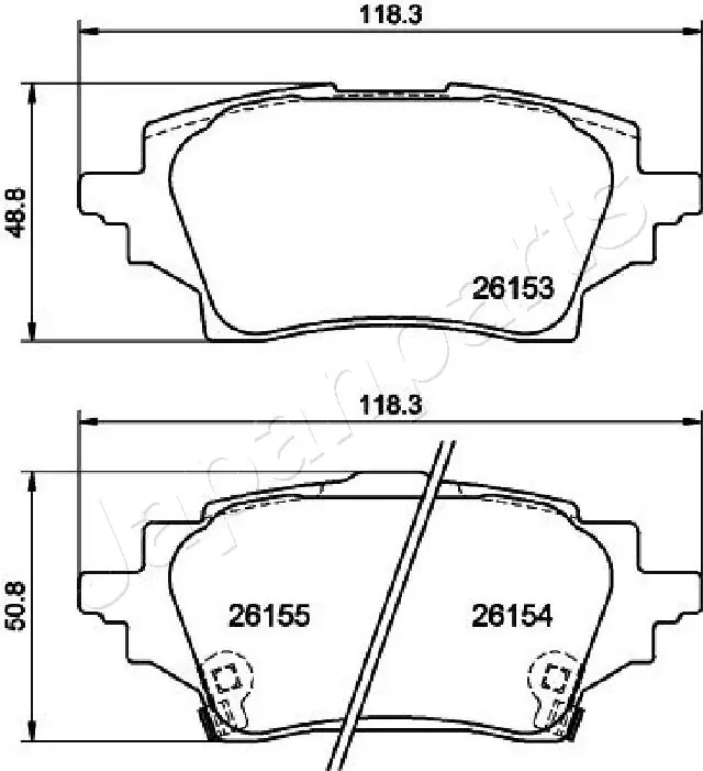 PP263AF Japan Parts Pastillas freno traseras