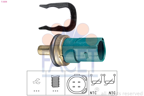 Sensor de temperatura del refrigerante 73257 Facet