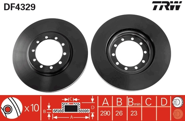 Comprar Disco de freno delantero Renault Trucks Mascott  HH a bajo precio