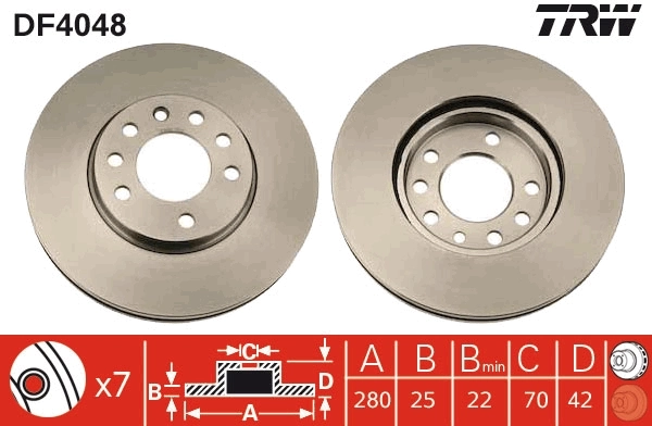 Disco de freno delantero para Opel Zafira  (F75)