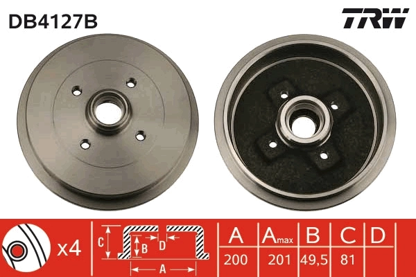 Comprar Tambor de freno trasero Audi 80 B3 89, 89Q, 8A