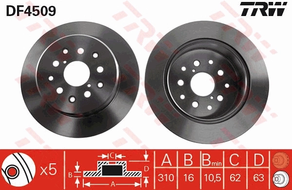 Comprar Disco de freno trasero Lexus IS  E1 a bajo precio