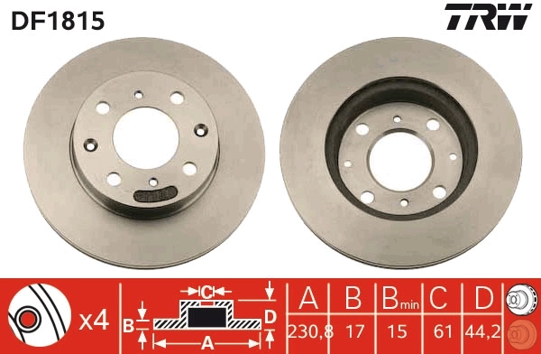Comprar Disco de freno delantero Honda Civic III AL, AJ, AG, AH a bajo precio