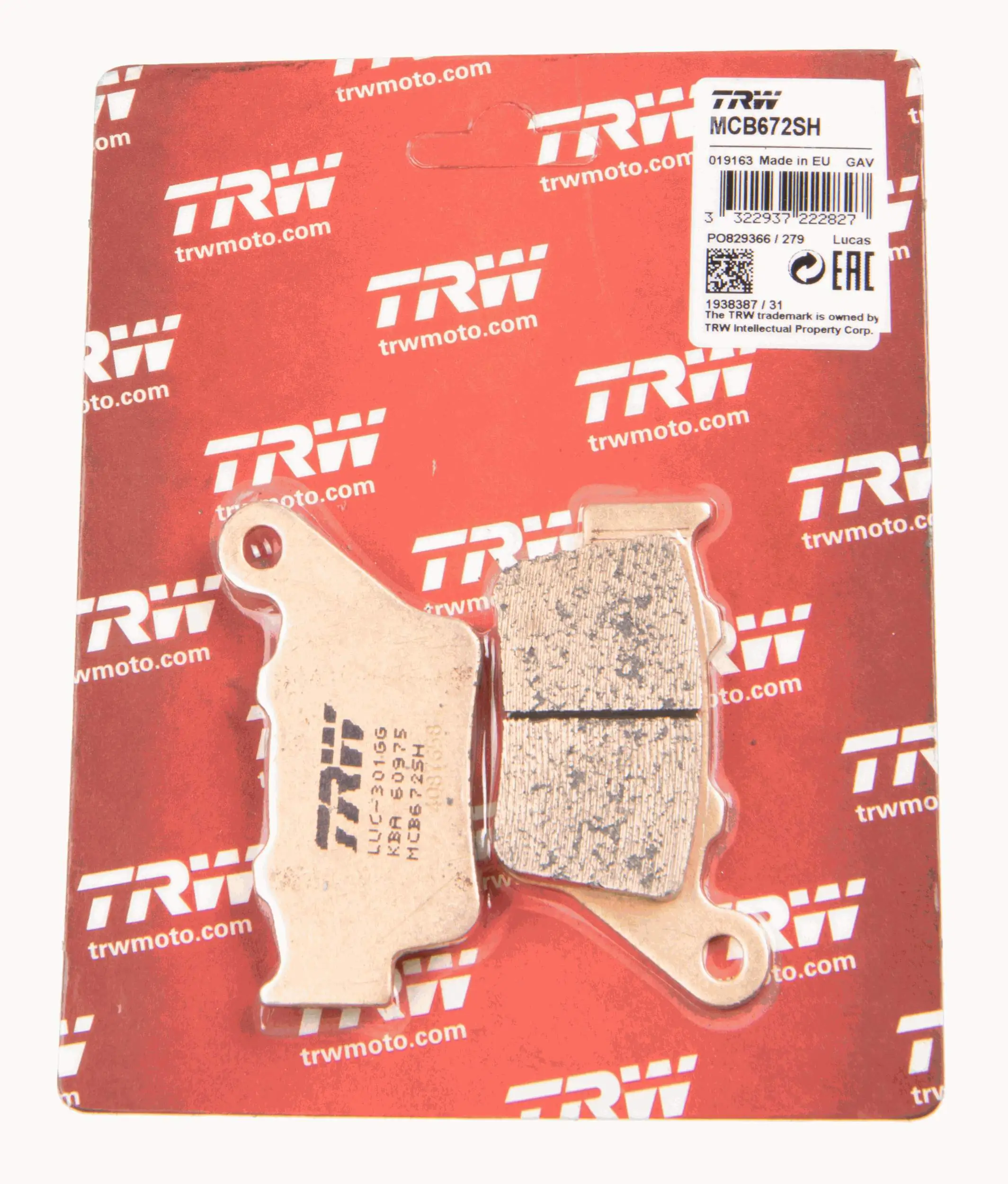 MCB672SH TRW Pastillas freno traseras