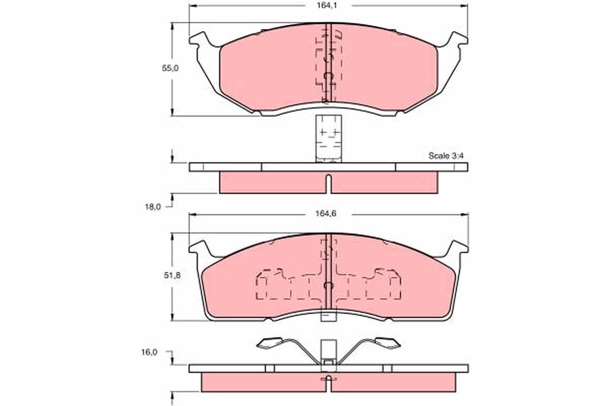 Pastillas delanteras para Chrysler Voyager II GS 
