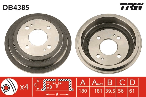 Tambor de freno trasero para Honda Jazz GD, GE