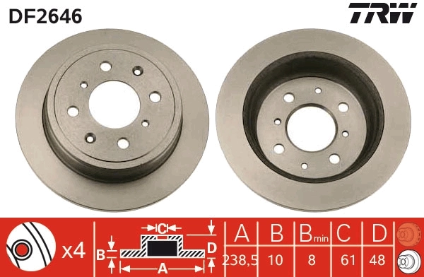 Comprar BDC3649 QUINTON HAZELL Disco de freno trasero
