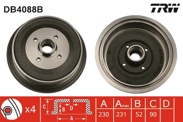 Tambor de freno trasero Volkswagen Caddy I (14)