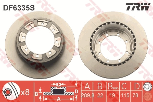 Disco de freno trasero TRW DF6335S precio, desde 38,85 EUR