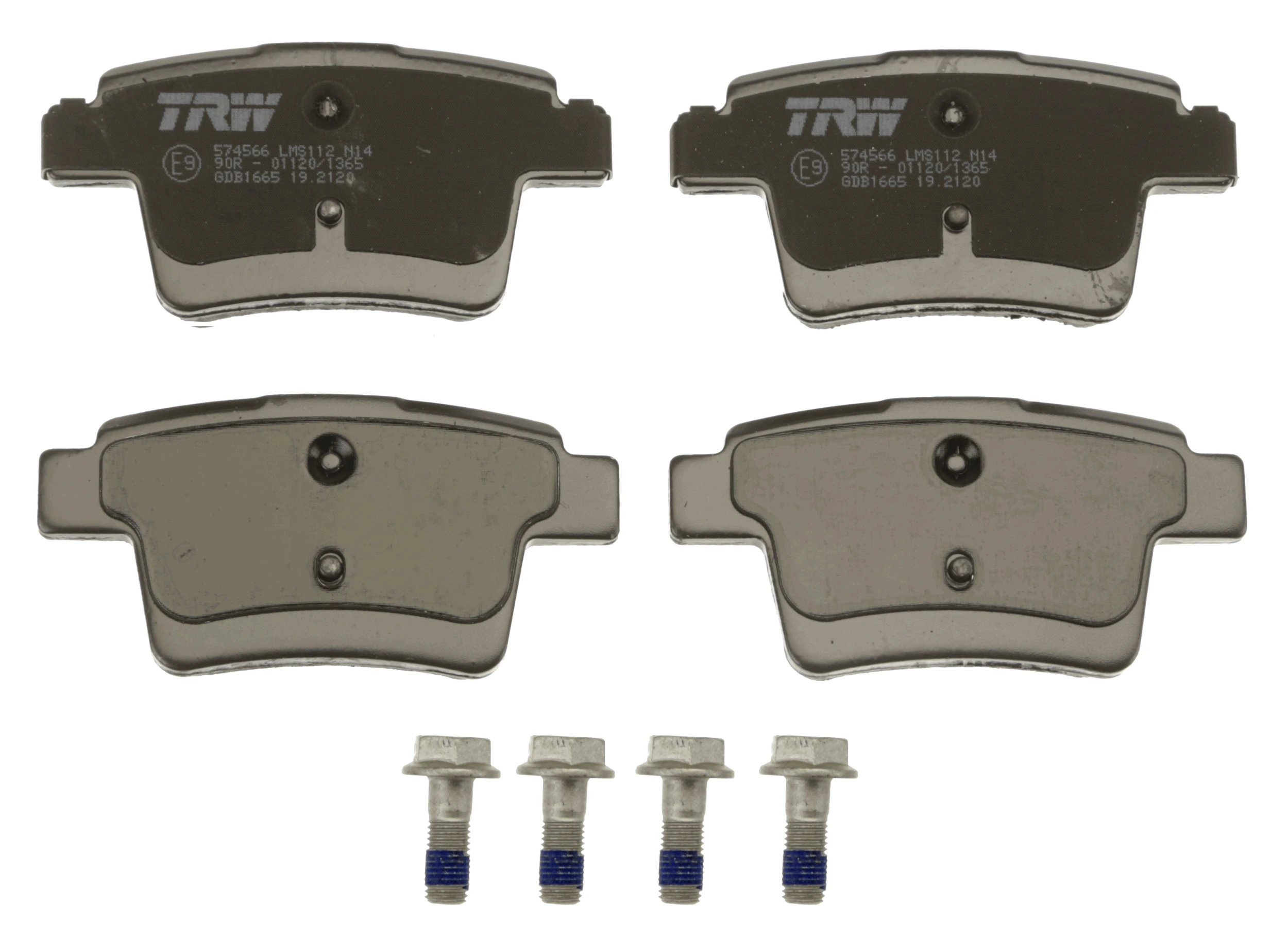 GDB1665 TRW Pastillas freno traseras