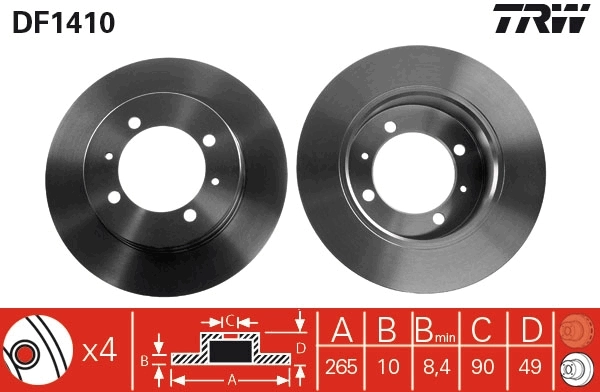 Disco de freno trasero Mitsubishi Galant VI sedán (E3A) (1987 - 1992) precio, desde 37,53 EUR