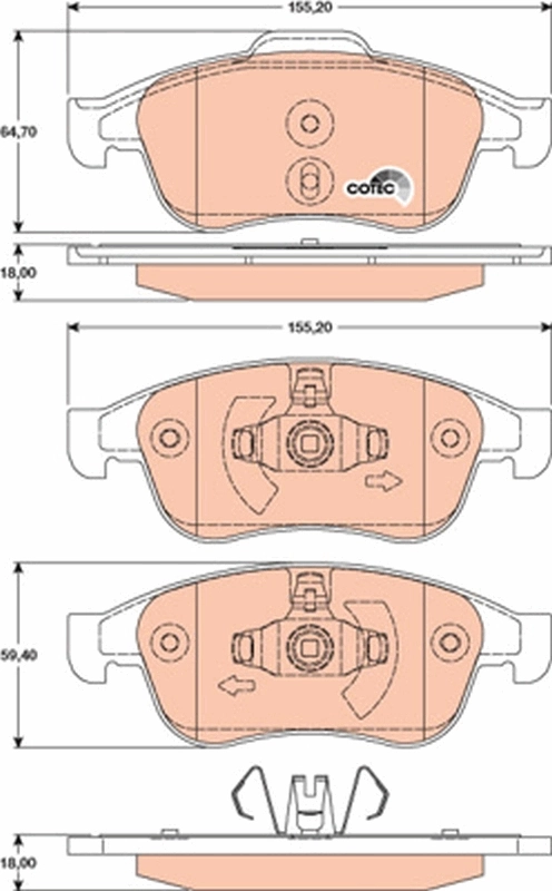 Pastillas de freno delanteras para Renault CAPTUR II (HF)