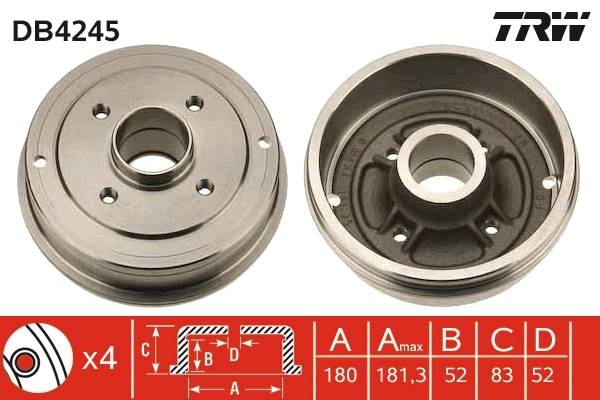 Tambor de freno trasero Renault 21 sedán (L48) (1986 - 1994) precio, desde 25,73 EUR