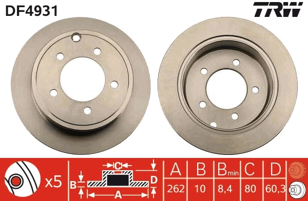 5105515AA Mitsubishi Freno de disco trasero