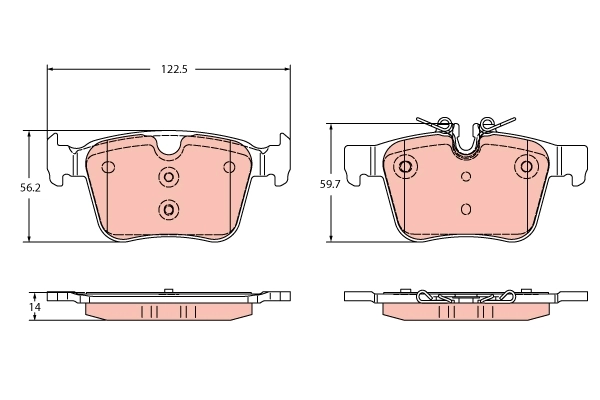 Pastillas de freno traseras 1675992480 Peugeot/Citroen