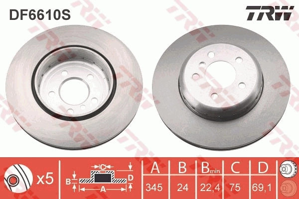 DF6610S TRW Freno de disco trasero