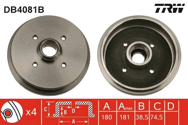  Tambor de freno trasero Volkswagen Jetta 1