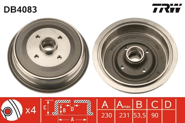 Comprar Tambor de freno trasero Audi 100 44, 44Q a bajo precio