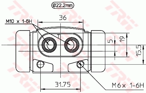 Cilindro de freno de rueda trasera 5833031010 Hyundai/Kia