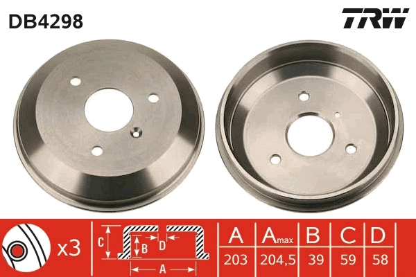  Tambor de freno trasero Smart FORTWO 