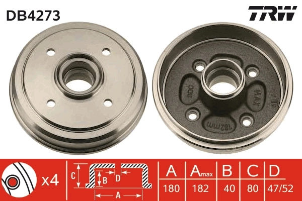 Tambor de freno trasero para Chevrolet Spark (Matiz)  M200, M250