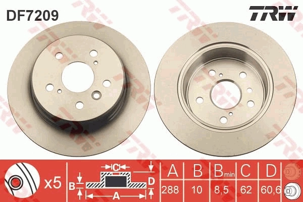 Freno de disco trasero para Lexus RX 300 MCU15
