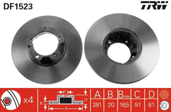 Disco de freno para Volkswagen LT 281-363